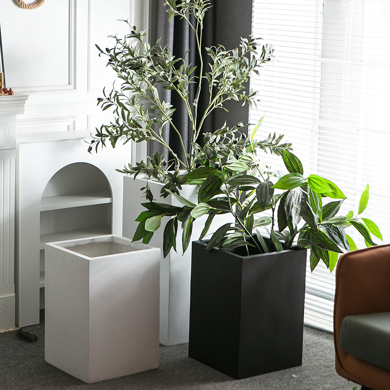 北欧极简镁泥方形高款落地花盆琴叶榕天堂鸟侘寂风落地像果花器,鲜花速递/花卉仿真/绿植园艺,花盆,淘宝优惠券,粉丝福利购,淘宝优惠卷