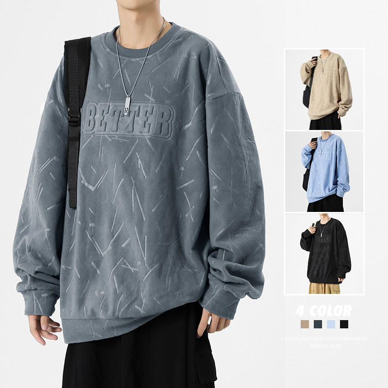 啄木鸟卫衣男士春秋季美式潮牌圆领长袖上衣服秋冬款休闲男装t恤