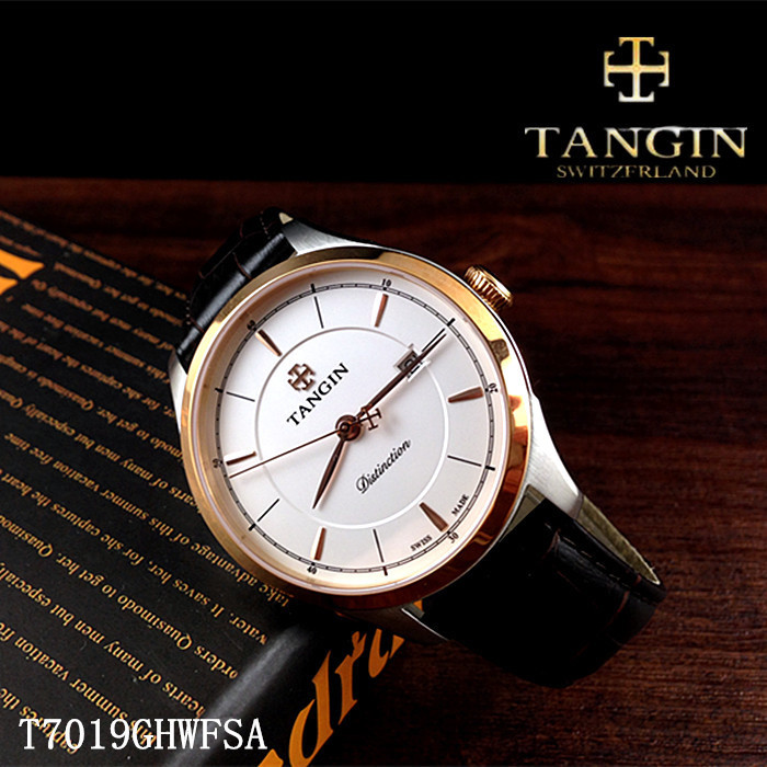 tangin瑞士日历皮带腕表