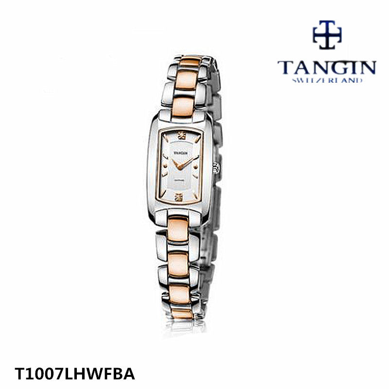 女表长方形石英表瑞士天珺tangin