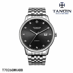 瑞士TANGIN天珺手表 机械表男表全自动正品T7026GWKABB情侣表7026