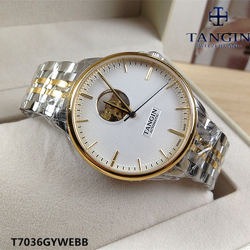 tangin瑞士蓝宝石透底镂空手表