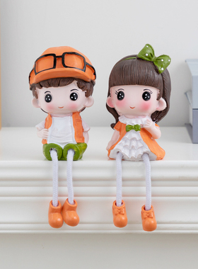 家居摆件桌面小摆设家居饰品卫生间酒柜手办情侣公仔礼物吊脚娃