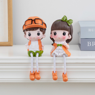 家居摆件桌面小摆设家居饰品卫生间酒柜手办情侣公仔礼物吊脚娃