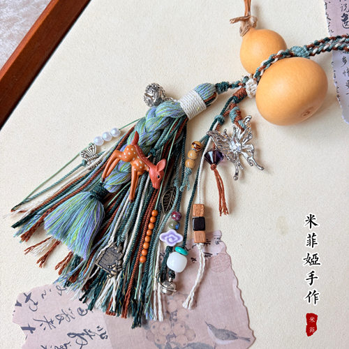 手搓多彩多元素棉线葫芦包挂