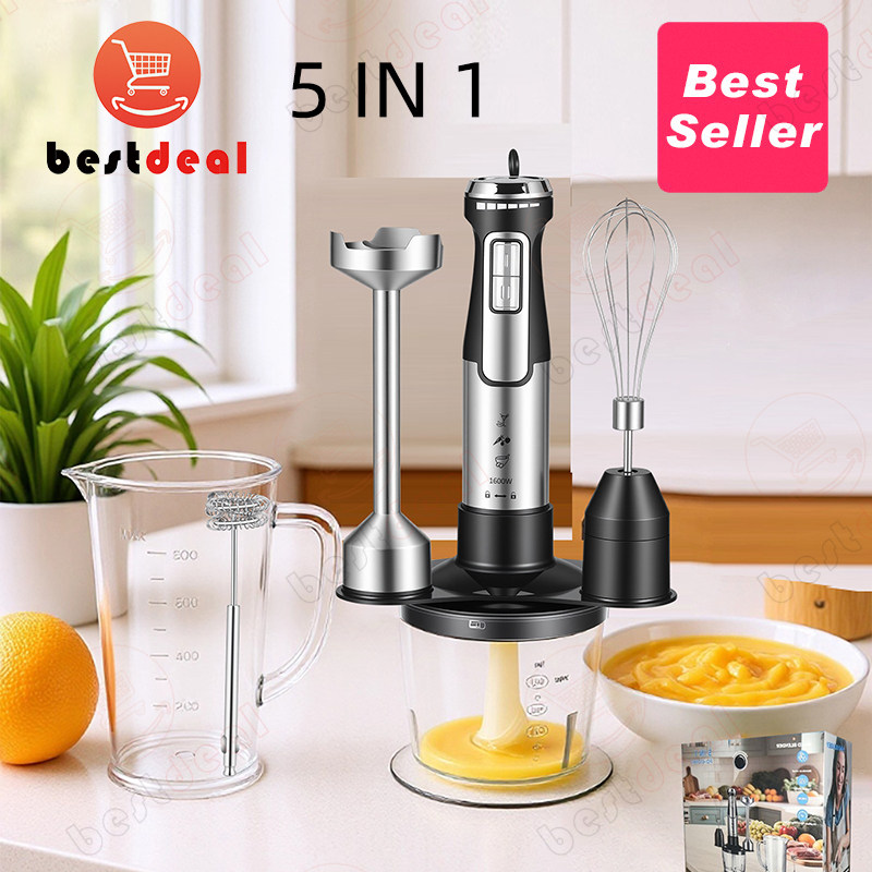 5 in 1 English hand blender food processor 220V 1600w 料理棒,厨房电器,电动辅食料理棒,淘宝优惠券,粉丝福利购,淘宝优惠卷