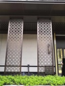 不锈钢屏风隔断现代简约轻奢风酒店大堂办公室装 饰背景墙