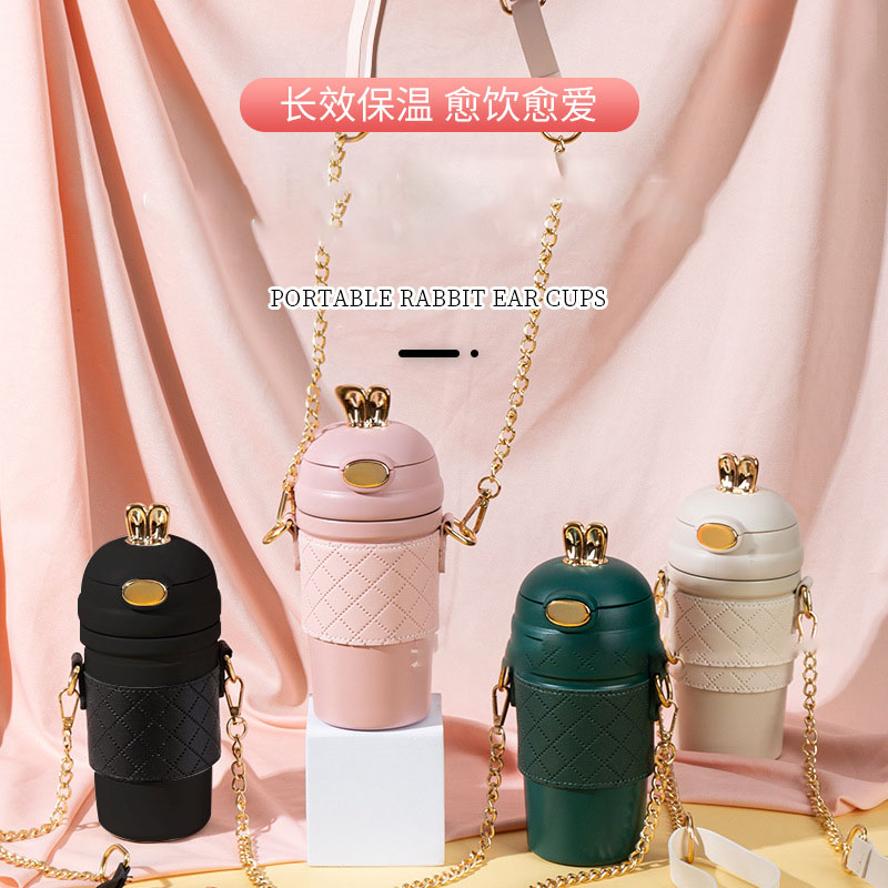 保温杯女带吸管式新款高颜值森系保冷/保温杯