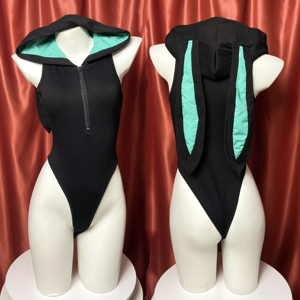高叉初音兔女郎 连体卫衣家居服性感睡衣私房二次元兔子装痛衣
