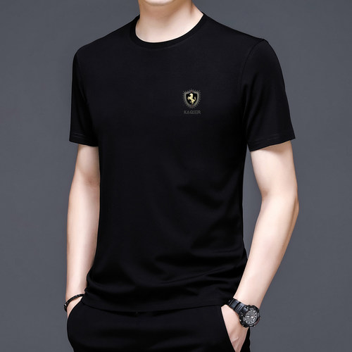 摩登舞男短袖练功服上衣拉丁舞国标舞交谊舞蹈圆领训练服跳舞T恤