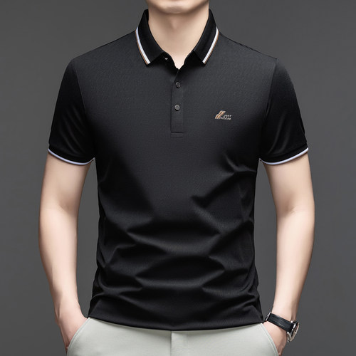 夏季男士摩登舞比赛服短袖翻领透气拉丁舞训练服交际舞国标舞蹈服