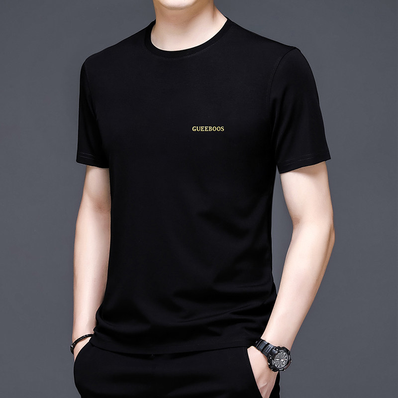 男士摩登舞短袖上衣弹力圆领练习服拉丁国标交谊舞练功舞蹈T恤衫