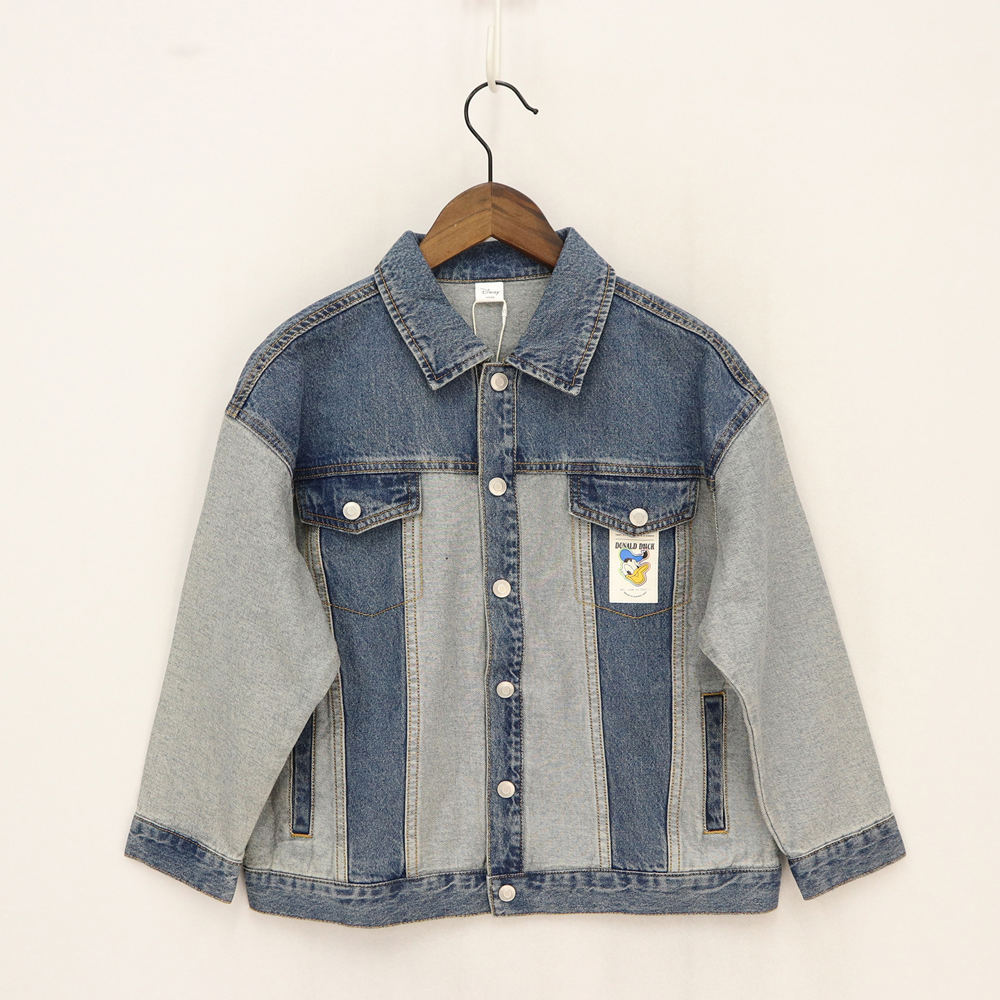 卡通布贴撞色口袋布贴牛仔外套