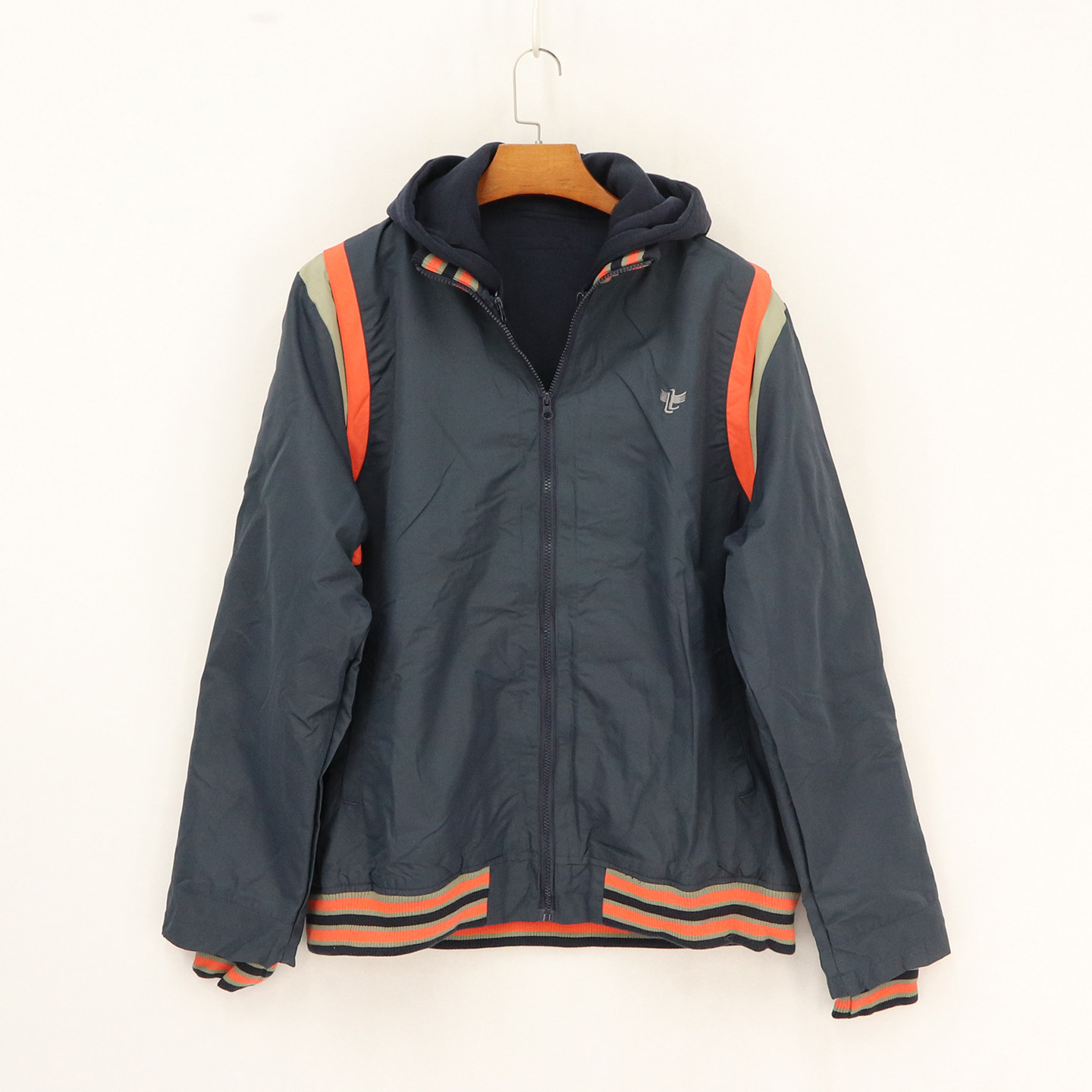 内销冬款童装   大童螺纹领口拼色内胆可拆卸带帽冲锋衣  8c-11-4