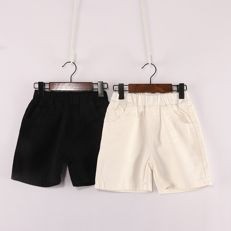 男女童两色后口袋红标短裤