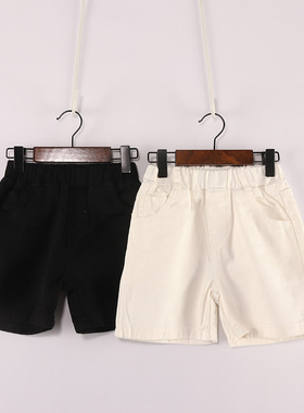 夏款童装   男女童两色后口袋红标纯棉短裤   6Z-12