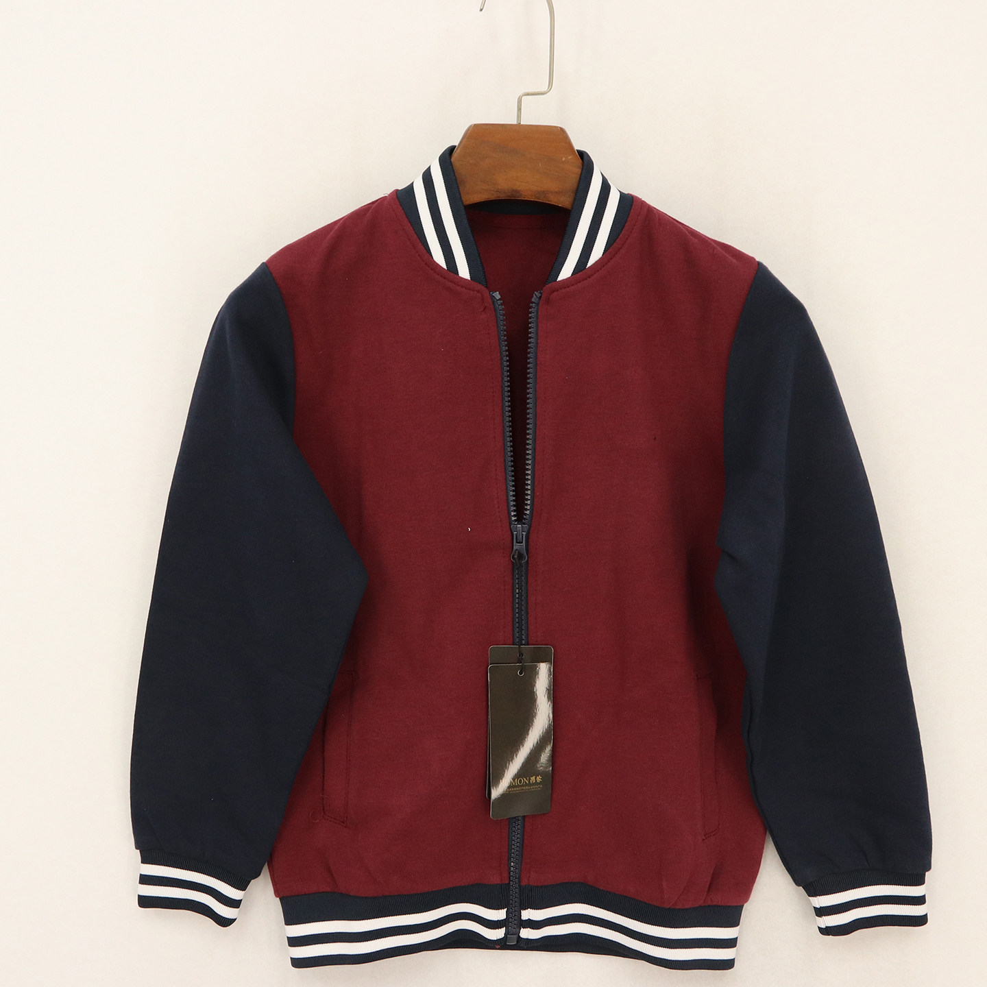 春秋款童装 中大童学生服校服螺纹领酒红底拼深蓝袖口长袖外套,童装/婴儿装/亲子装,普通外套,淘宝优惠券,粉丝福利购,淘宝优惠卷