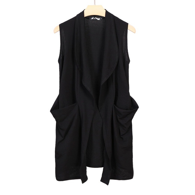 潮流中长款马甲男外套