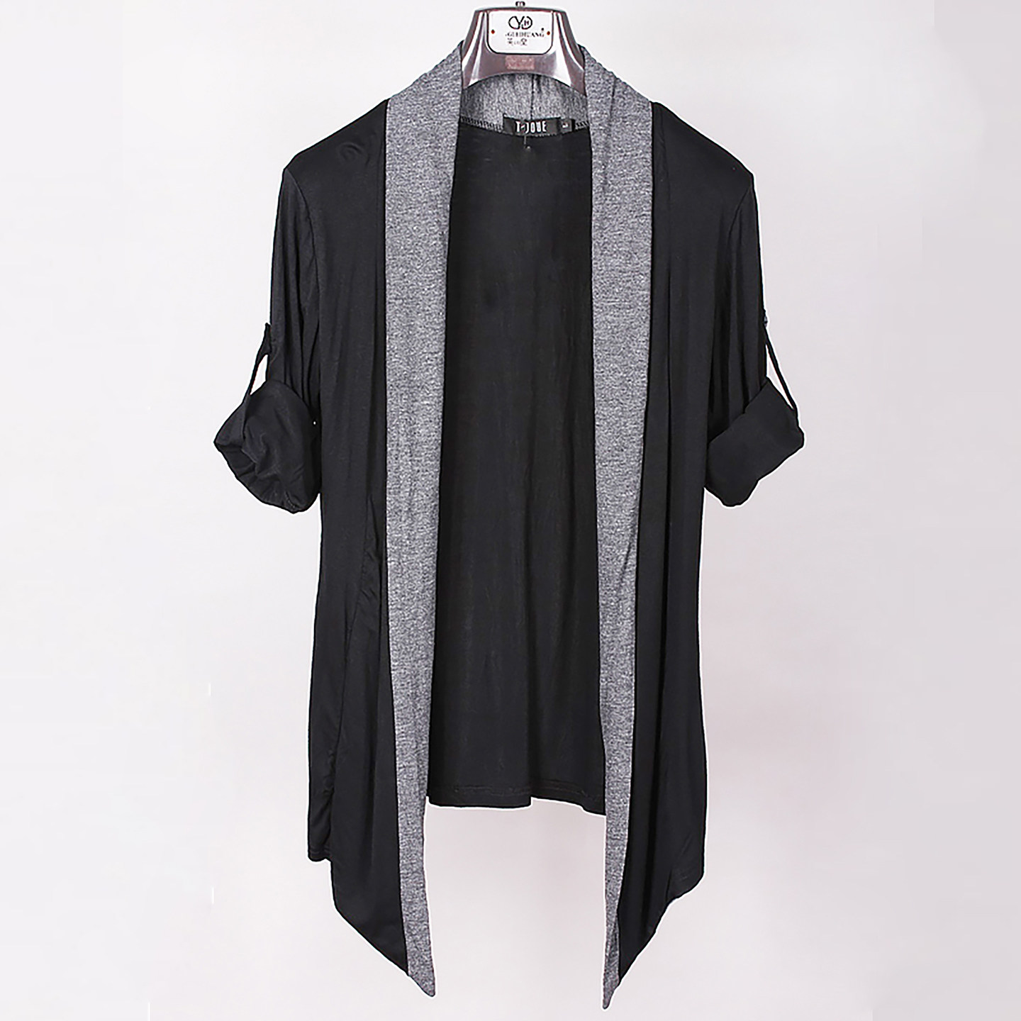 薄款开衫外套男装潮流日韩版休闲上衣无扣外搭春夏修身长袖针织衫