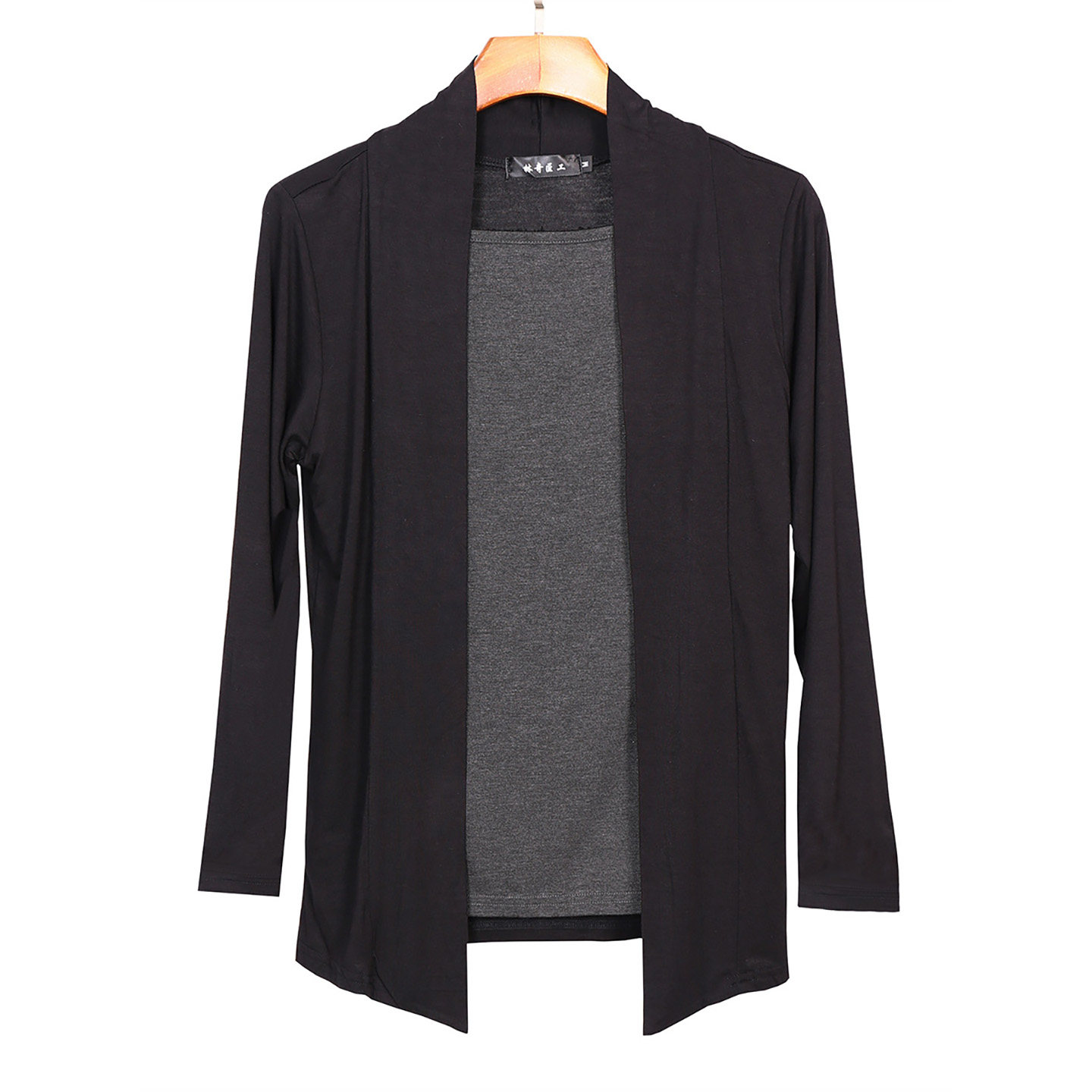 假两件长袖T恤男士韩版春夏开衫外套潮流薄款打底衫男套头体恤衫