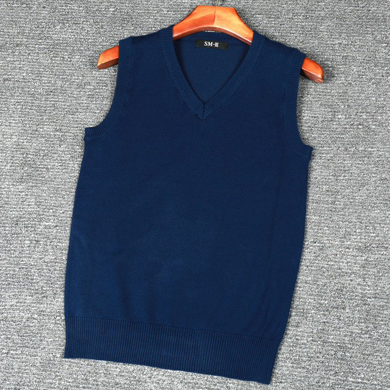 冬季男V领毛背心2025韩版无袖毛衣马甲薄款坎肩休闲毛线针织背心
