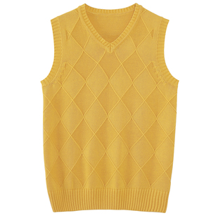 秋冬针织马甲男潮流毛线背心纯棉针织衫 毛衣坎肩男 v领毛背心无袖