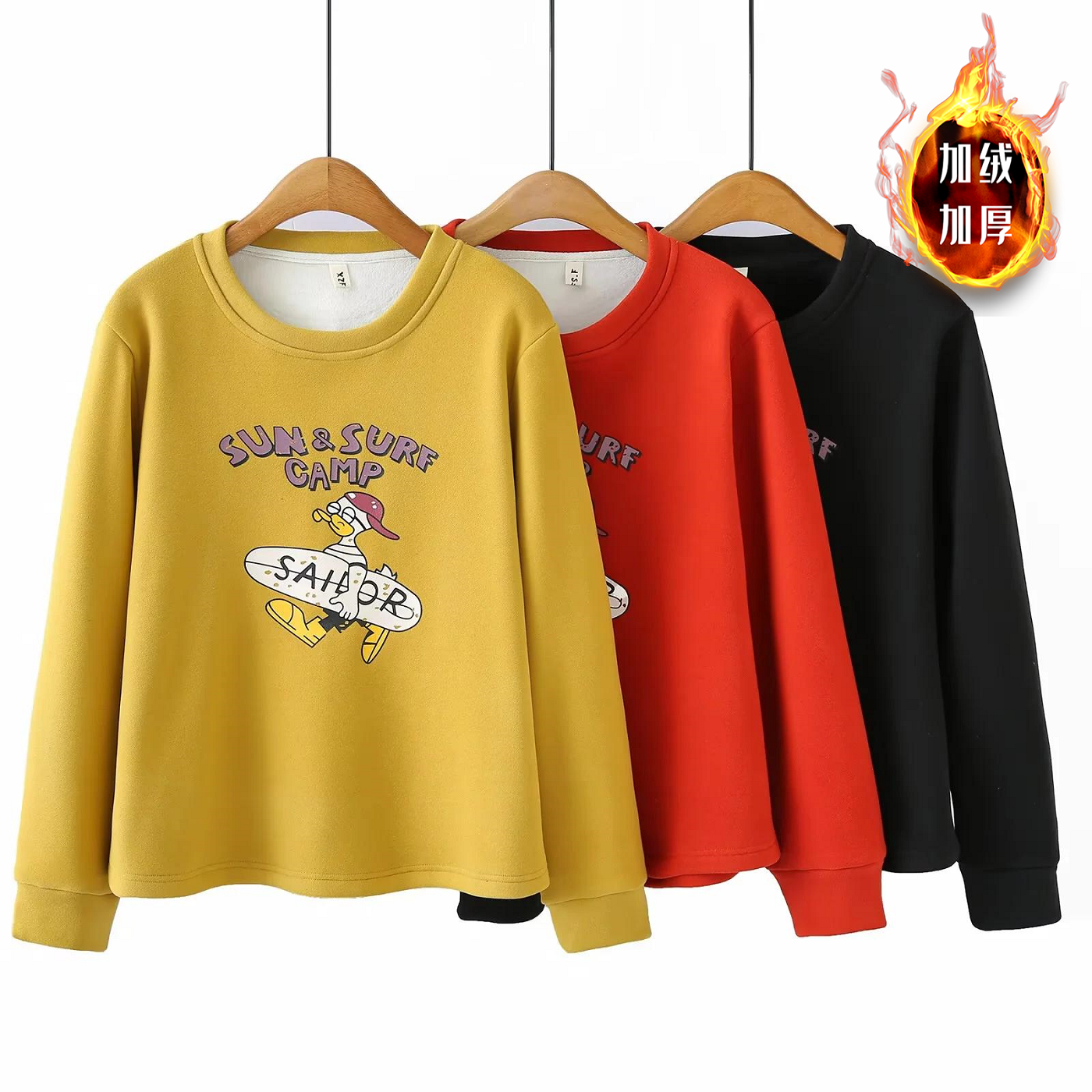 胖妹妹2025冬装新款圆领加绒加厚卫衣保暖大码中年卡通印花上衣女,女装/女士精品,大码内搭,淘宝优惠券,粉丝福利购,淘宝优惠卷