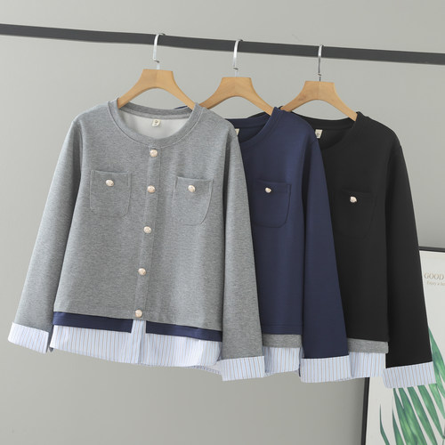 女装圆领卫衣中年假两件