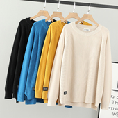 气质包芯纱毛衣女洋气200斤胖mm上衣 胖妹妹秋冬坑条时尚 大码 女装