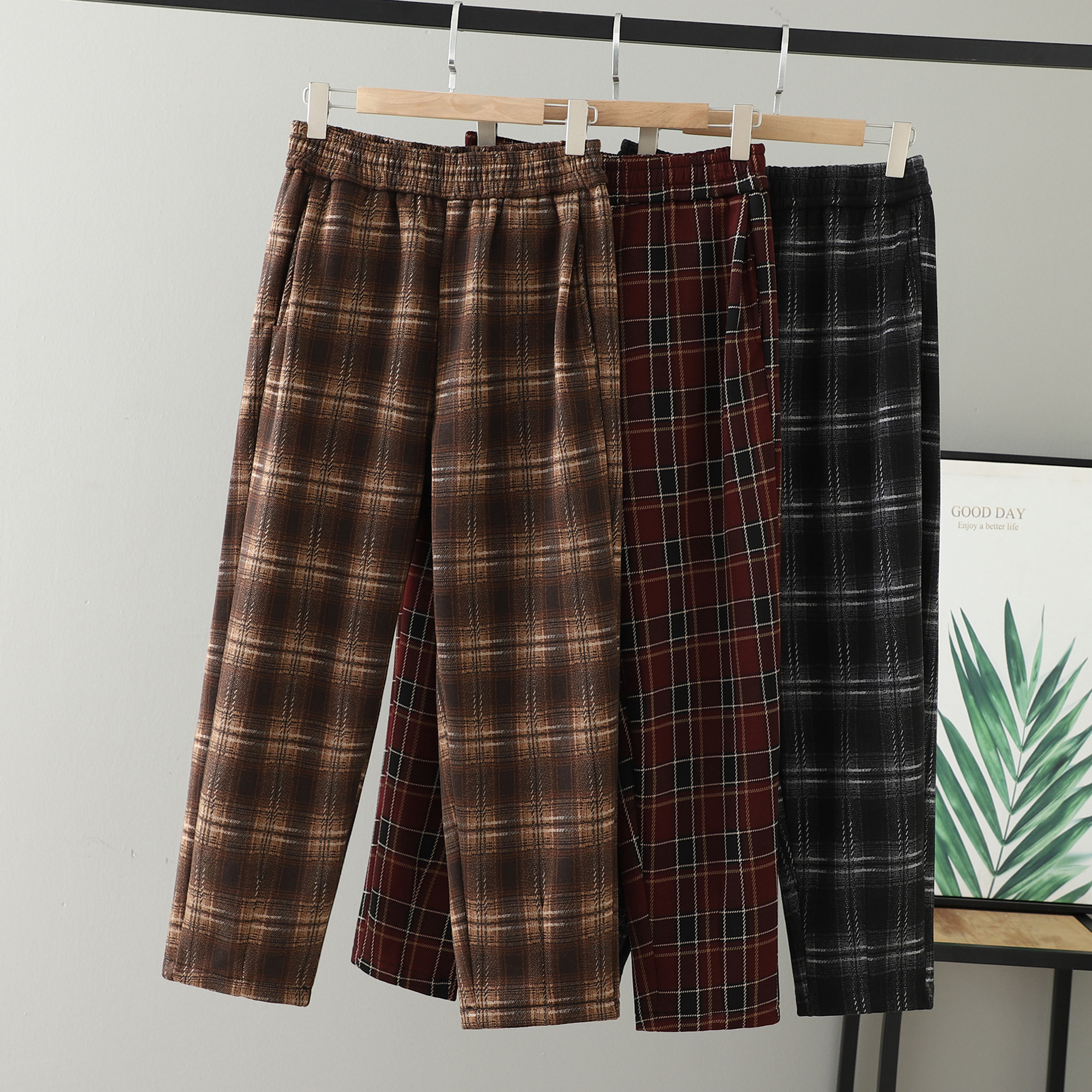 2025新款女装胖mm冬装长裤女遮肉格子毛呢裤中年大码加绒加厚裤子,女装/女士精品,大码裤装,淘宝优惠券,粉丝福利购,淘宝优惠卷