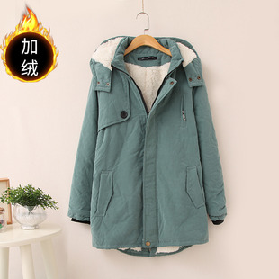 加绒棉衣女 加厚羽绒棉服胖妹妹宽松大码 2025胖mm冬装 外套中长款