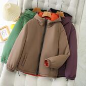 胖妹妹新款 棉袄女两面穿遮肚子棉衣 藏肉连帽宽松大码 冬装 2025女装