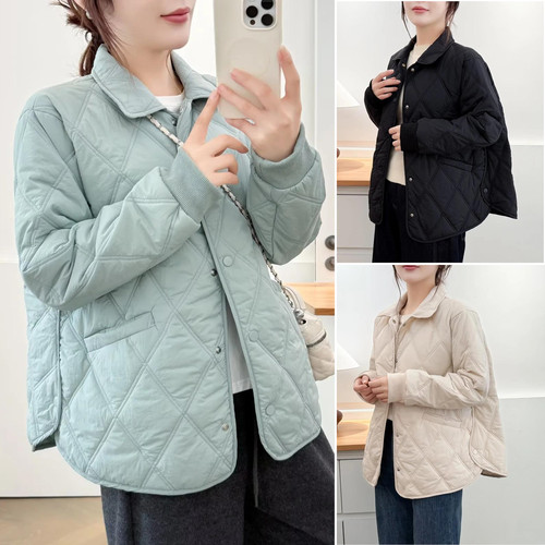 胖妹妹新款2025冬装加肥加大码女装显瘦棉衣保暖中年长袖小棉袄女