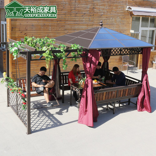 户外葡萄架凉亭吊椅露天阳台休闲