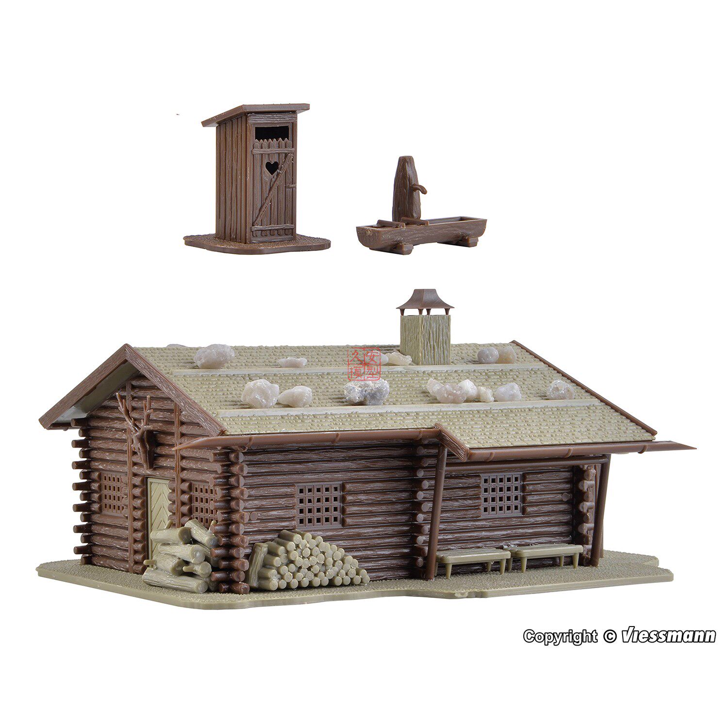 久安铁道 沙盘建筑模型 1:87 Vollmer 43708 猎人的暂住屋带厕所