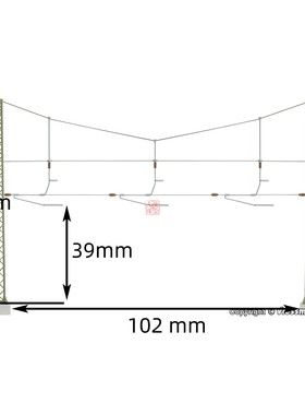 久安铁道1:160N比例模型VIESSMANN 4362 接触网支柱 三线软横跨
