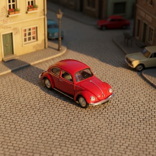 久安铁道汽车模型1:87Herpa 421119 大众VW 甲壳虫 1303 City