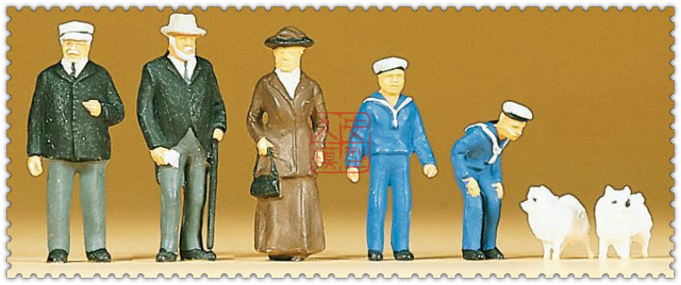 1:87 PREISER回眸百年 12196 威廉二世国王在公园遛狗 1900年代