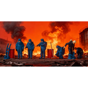 仿真人物 微缩小人 1:87 PREISER 10729 穿防化服的消防员 蓝色