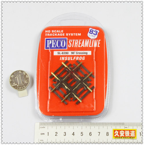久安铁道 PECO 专业火车轨道CODE83 SL-8390 90度交叉 绝缘岔芯