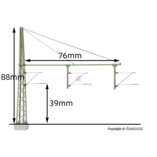 久安铁道1:160N比例模型场景VIESSMANN 4361 接触网支柱 三线悬臂