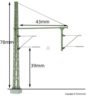 久安铁道1:160N比例模型场景VIESSMANN 4360 接触网支柱 双线悬臂