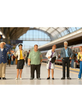 仿真人物 微缩小人 1:87 PREISER 10734 等待火车的乘客