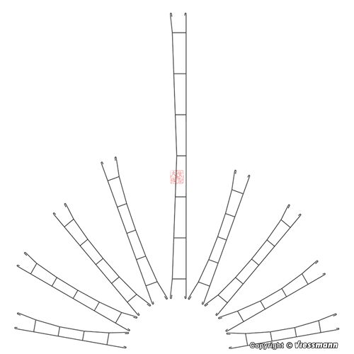 久安铁道 1:160N比例 模型场景 VIESSMANN 接触网线 8种长度规格