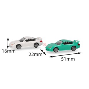 Herpa MiniKit预配散件1:87 014083 保时捷911 GT3 每盒1白+1绿