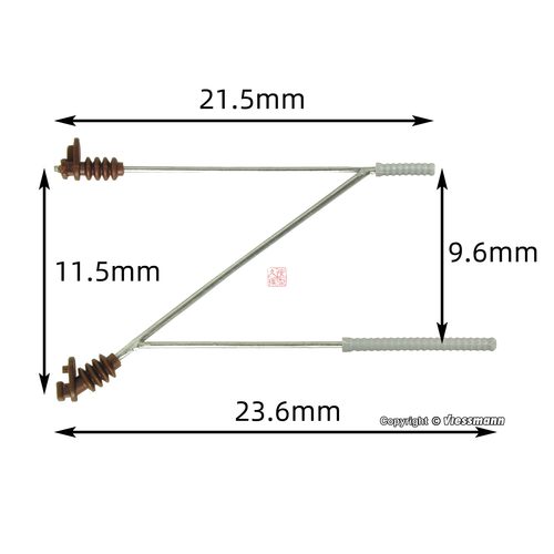 久安铁道1:160N比例模型VIESSMANN 4371 接触网标准腕臂 一包5根