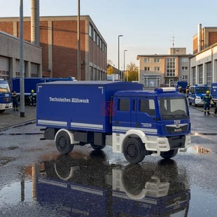 久安铁道汽车模型Herpa1:87 098533 MAN TGM 多功能救援车 THW