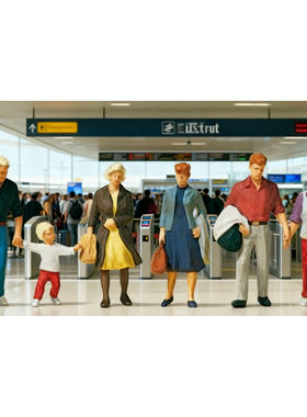 久安铁道 仿真人物 微缩小人 1:87 PREISER 10517 行走的旅客