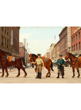 久安铁道 仿真人物 微缩小人 1:87 PREISER 10583 德国骑警