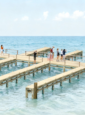 久安铁道 拼装模型 1:87 PREISER 17315 湖边码头 不含船